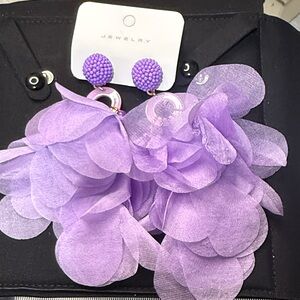 Purple Floral Earrings